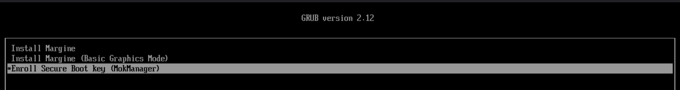 Margine ISO GRUB boot menu